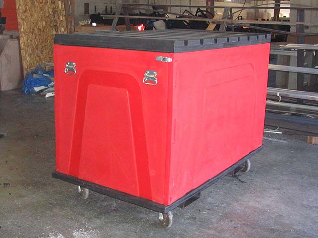red container with wheels