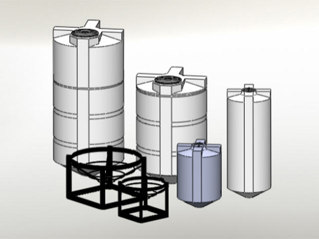 cone tanks and supports drawings